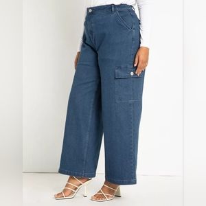 Eloquii wide leg cargo jeans size 22